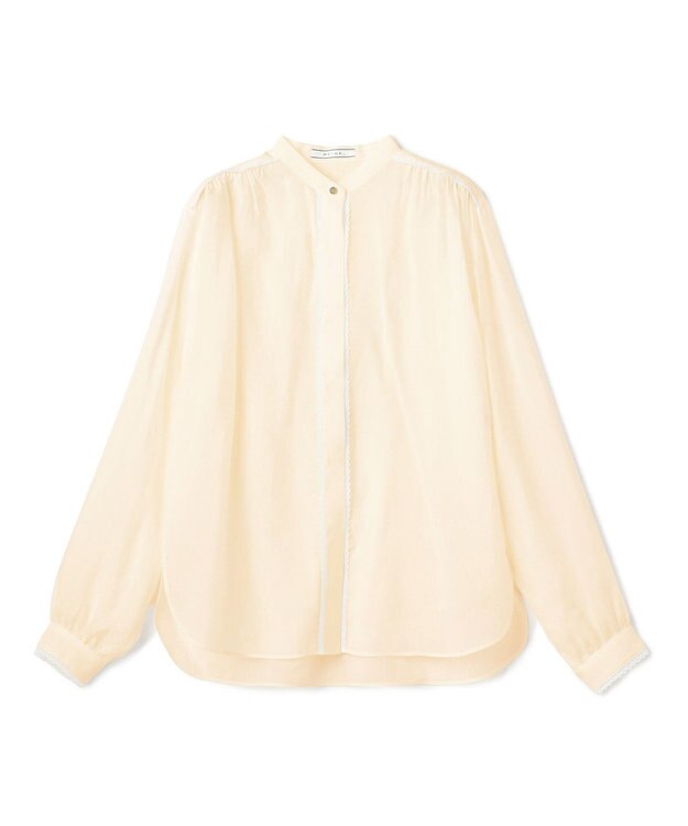 BEIGE， PAULINE / リネンヴィスコースレースブラウス Peach