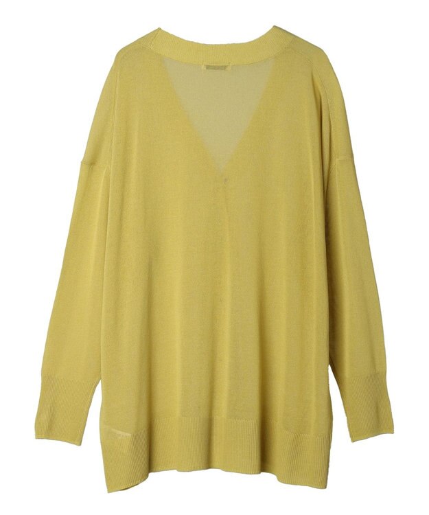 earth music&ecology シアーＢＩＧカーディガン Yellow