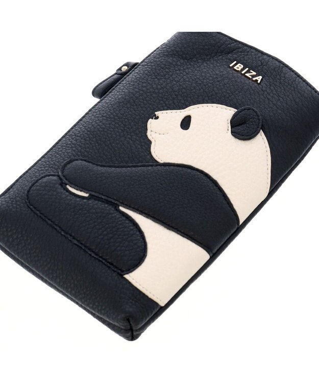 IBIZA アニマーダ　牛革　スマートフォンポシェット（パンダ） 黒