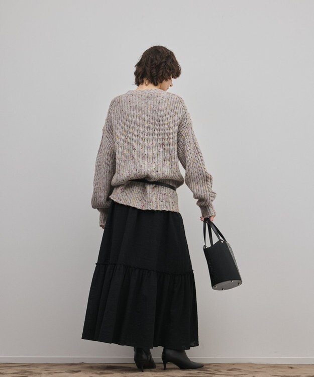 GRACE CONTINENTAL ケーブルニットトップ グレー