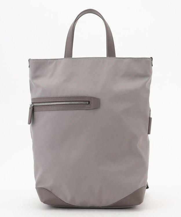 Y'SACCS アシメファスナーポケットリュック グレージュ