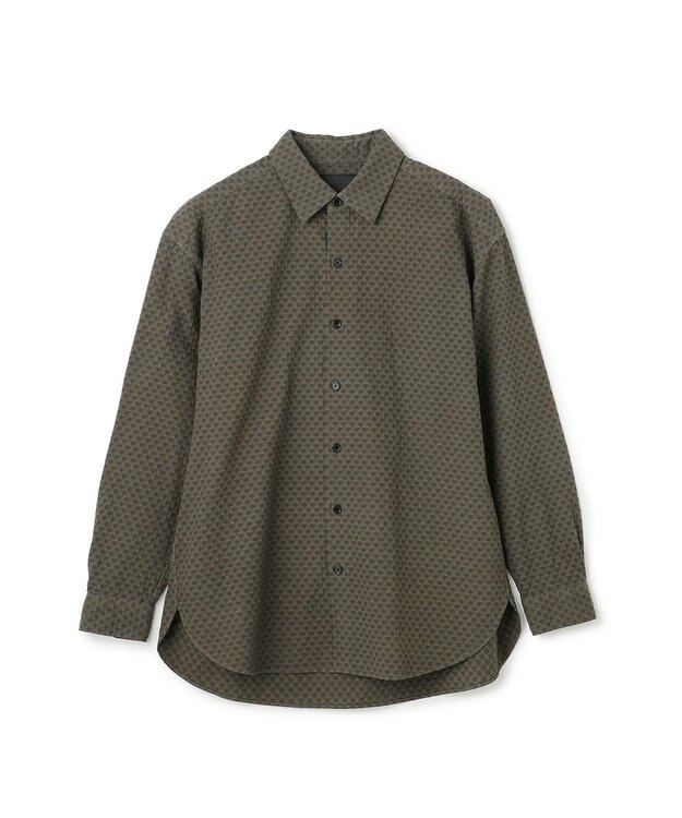 JOSEPH HOMME 【HIGH GRADE LINE】シュリンクドビーコットン  ジャガードシャツ ダークグリーン系