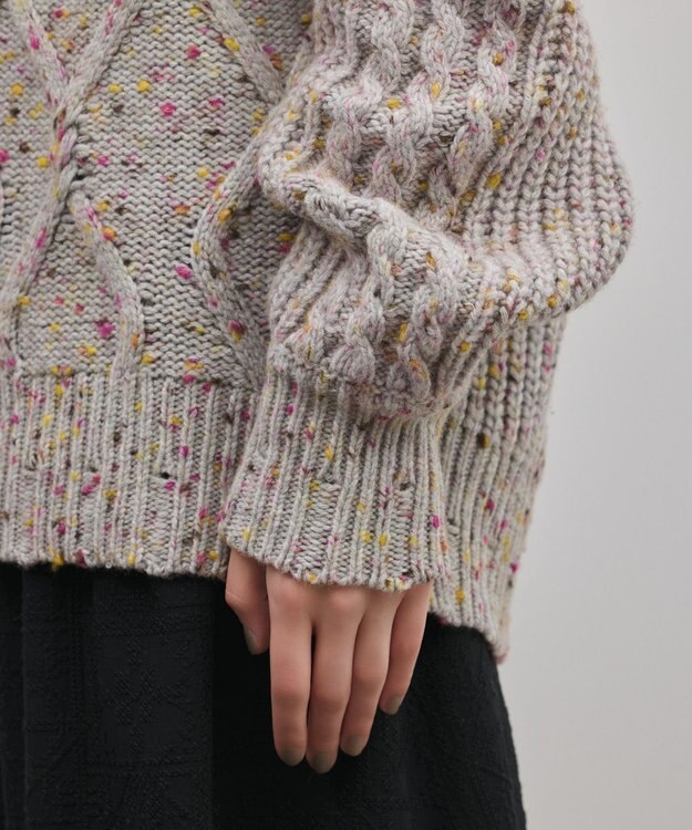 GRACE CONTINENTAL ケーブルニットトップ グレー