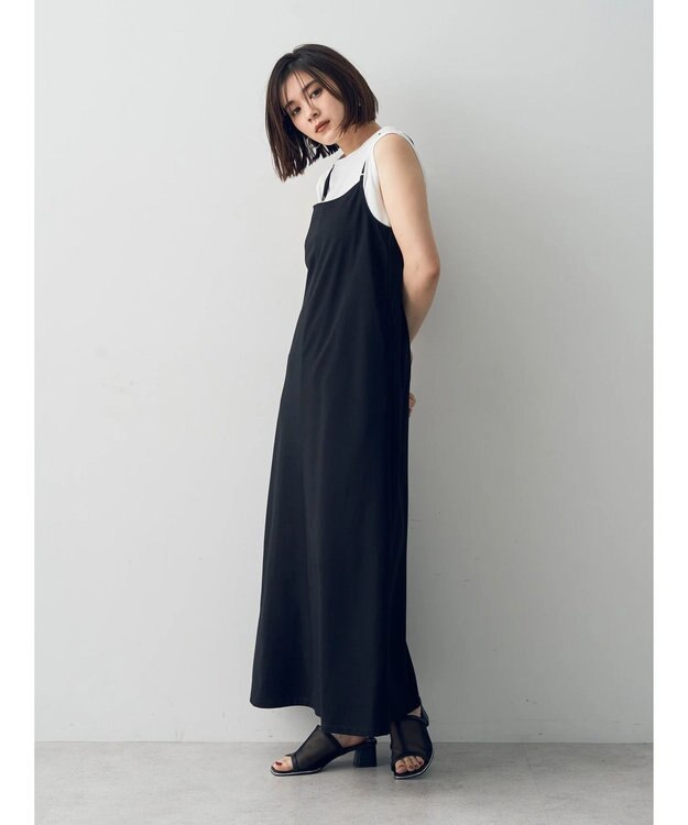 YECCA VECCA 【2点SET】シアーシャツ×Aラインキャミワンピース Beige