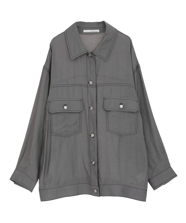 Green Parks ・ＥＬＥＮＣＡＲＥ　ＤＵＥ　カラーステッチシアーＧジャン Charcoal Gray