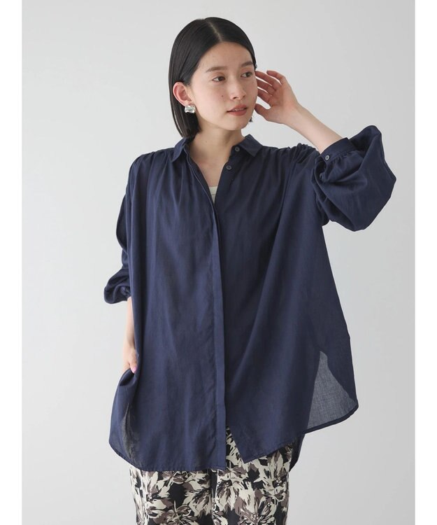 AMERICAN HOLIC カルゼギャザーシャツチュニック Navy