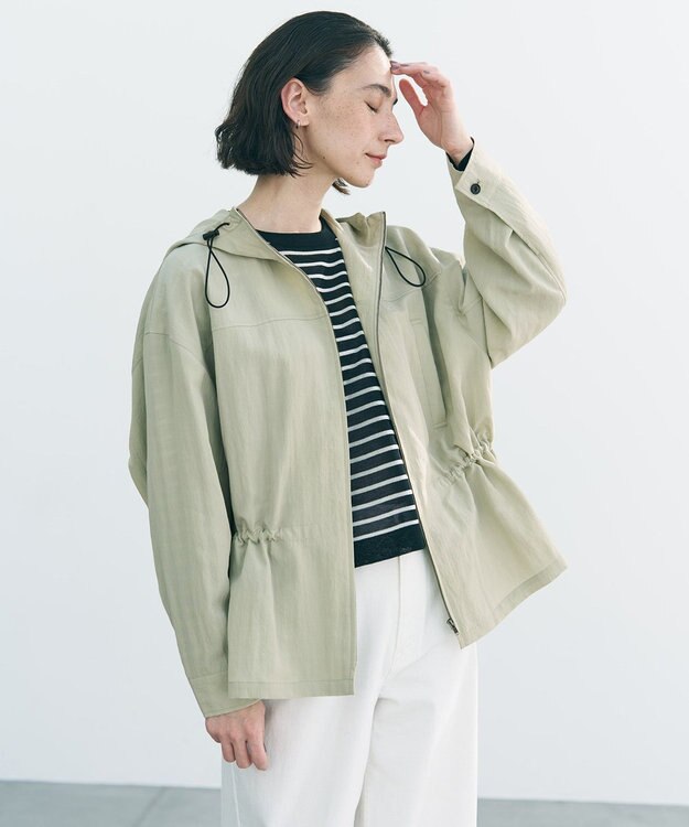 UNFILO L ドロスト フーディブルゾン カーキ