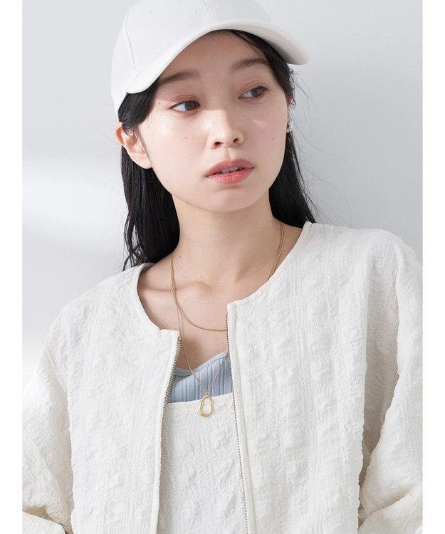 earth music&ecology シャーリングタックスリーブブルゾン Ivory