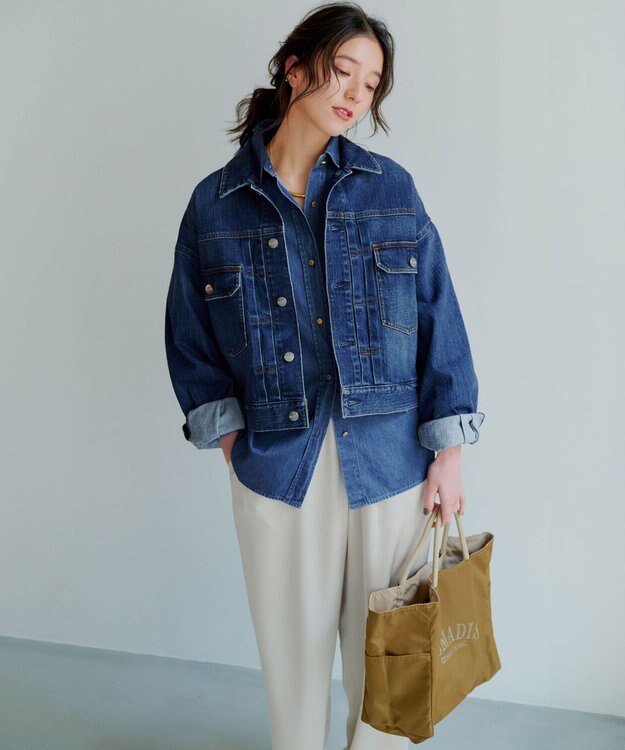 23区 S 【洗える】ライトダンガリー 2WAY シャツ インディゴ