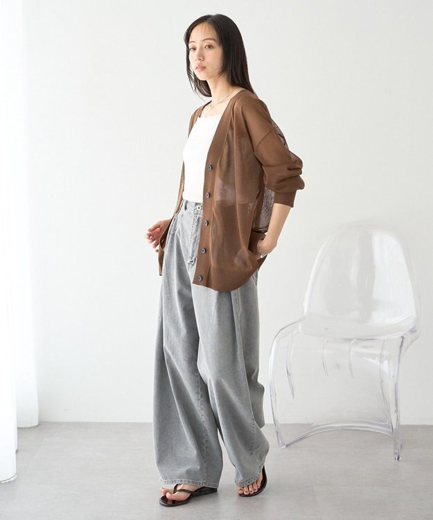 earth music&ecology カップ付レースキャミソール Off White