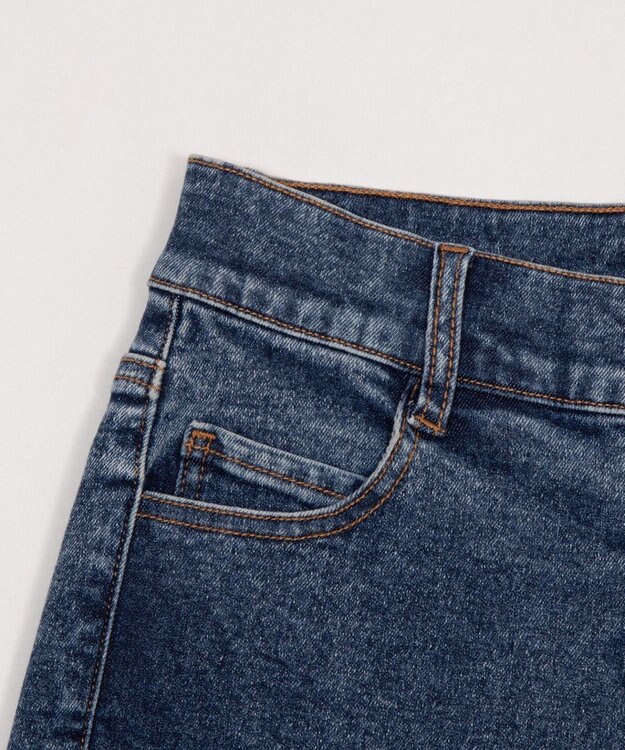 WEGO 【SMサイズ展開/伸びる】カットアウトリボンストレッチフレアデニムパンツ デニム中濃加工色