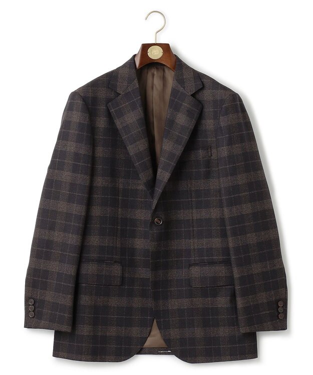 J.PRESS MEN 【ソフトタッチツイスト】モダンアイビーチェック ジャケット ダークブラウン系4