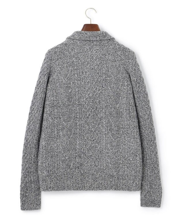 J.PRESS MEN 【Cash Lamb's Wool】ケーブルショール カーディガン グレー系