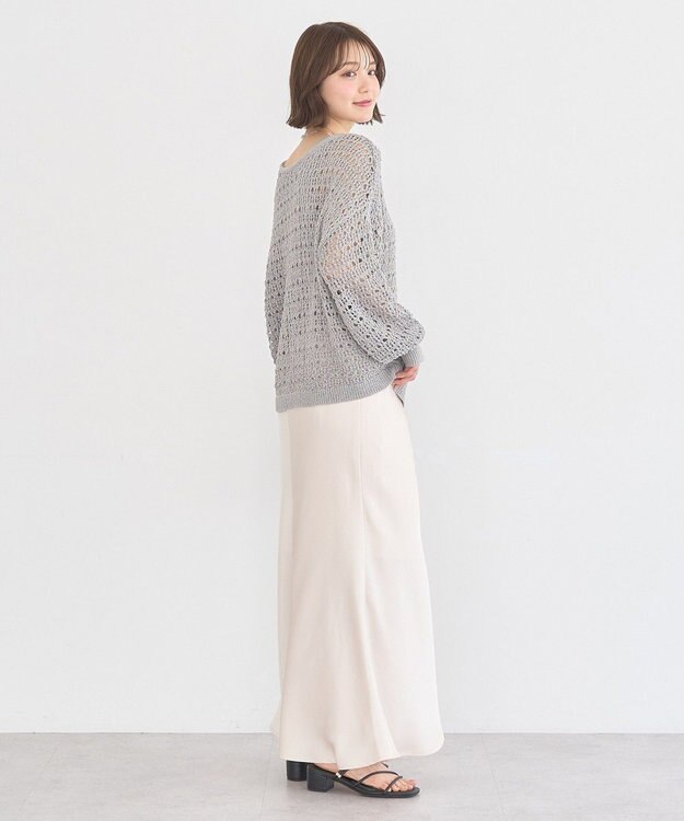 earth music&ecology メッシュニットプルオーバー Gray