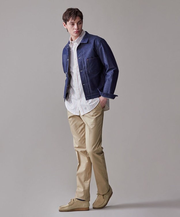 J.PRESS MEN 洗練されたデザインと機能性【ストレッチ】トリコチン ステムテーパード パンツ ベージュ系