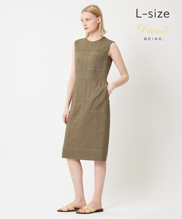 BEIGE， 【L-size】CAROLE / ワンピース Khaki×Sand