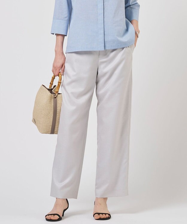 J.PRESS LADIES S OXIJEWEL ストレッチ ストレート パンツ ライトグレー系