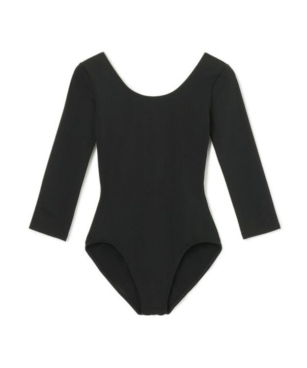 Chacott 丸首７分袖レオタード（ロイヤルスムース） ブラック