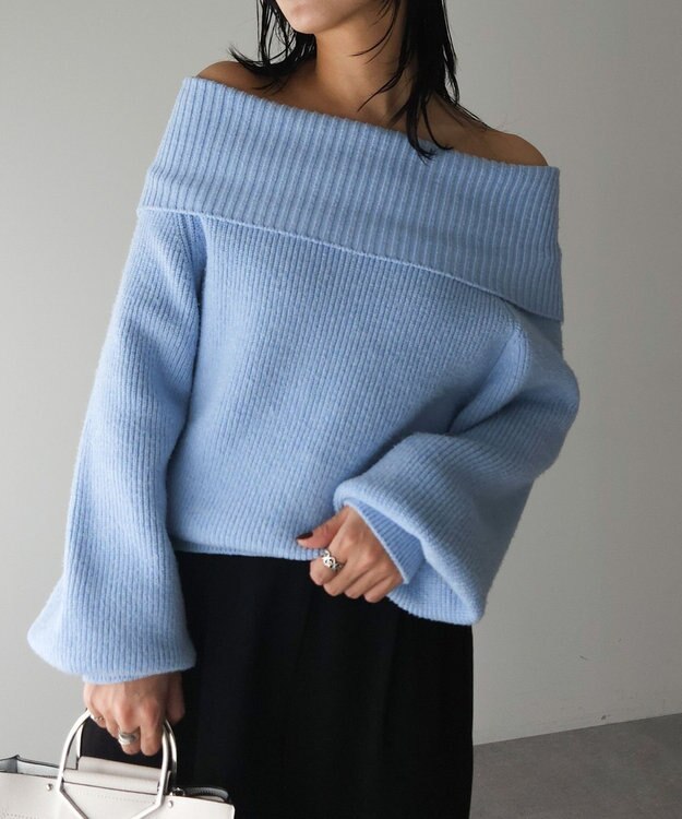 Green Parks オフショルダーニット Blue