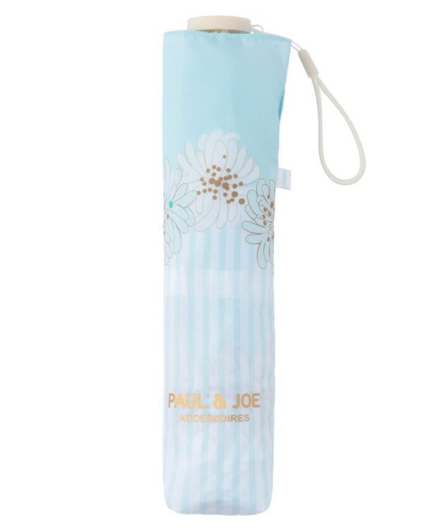 MOONBAT ポール＆ジョー アクセソワ 折りたたみ傘 【超軽量】ストライプ×クリザンテーム ペールスカイ