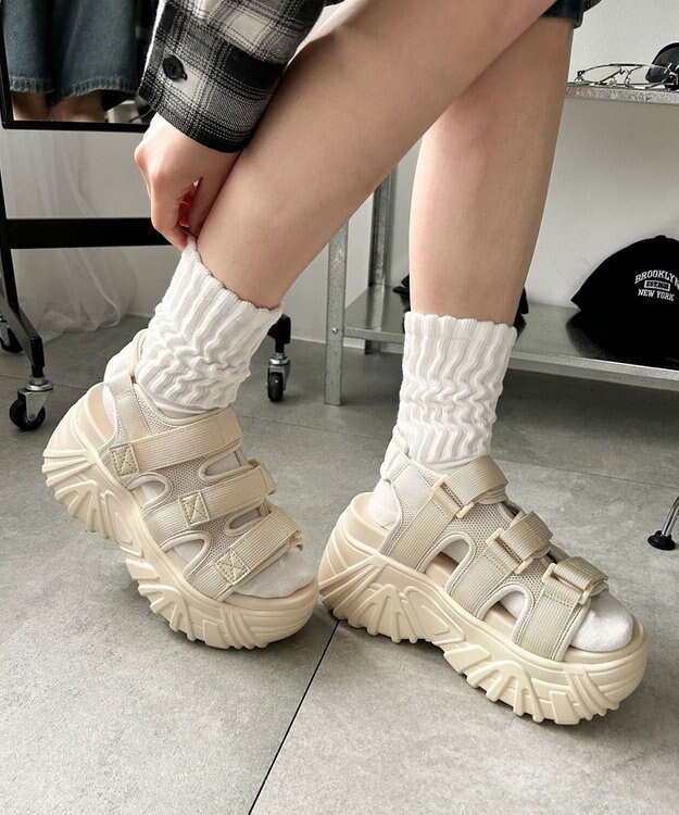 WEGO 厚底ベルトスポーツサンダル オフホワイト