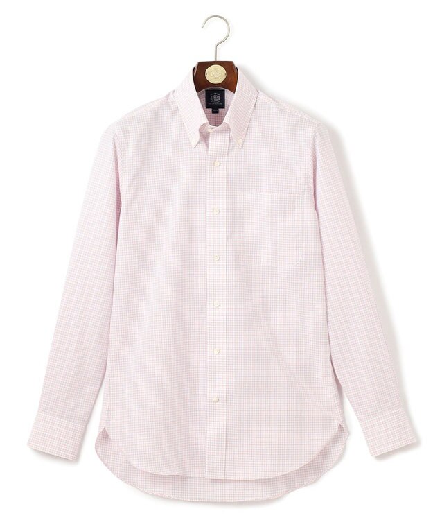 J.PRESS MEN 【PREMIUM PLEATS / 形態安定】スーピマコットンファンシーチェック ドレスシャツ / B.D. ピンク系3