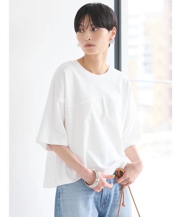 AMERICAN HOLIC ラウンド切り替えカットプルオーバー Off White