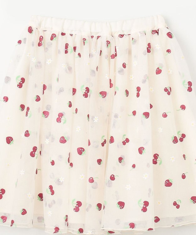 ANY KIDS 【チェリーベリーシリーズ】フルーツ チュール スカート オフホワイト系