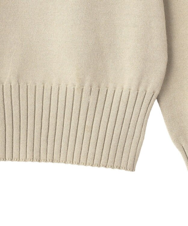 YECCA VECCA 袖口釦リブMIXニット Beige