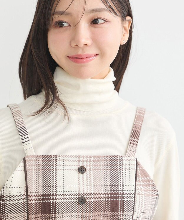 earth music&ecology コットンツイルチェックビスチェ Brown