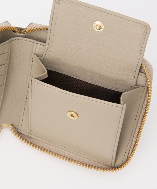 russet エンボスモノグラムラウンドウォレット(SO-431) GrayBeige