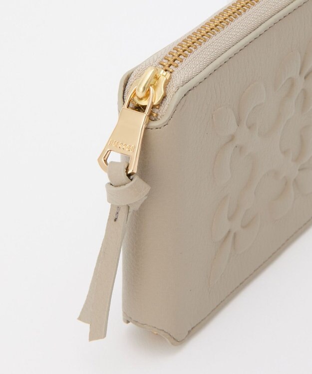 russet エンボスモノグラムラウンドウォレット(SO-431) GrayBeige