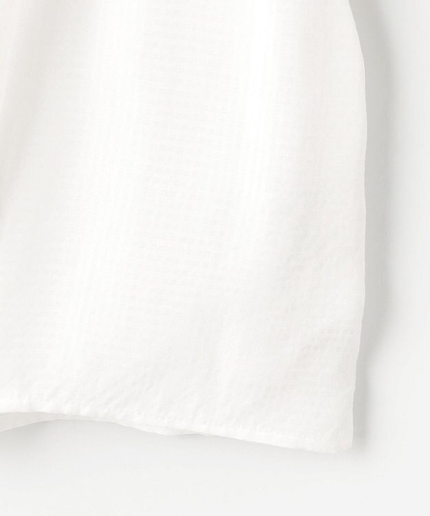 J.PRESS LADIES L 【洗える】アセVisシャドーギンガム タック ブラウス ホワイト系