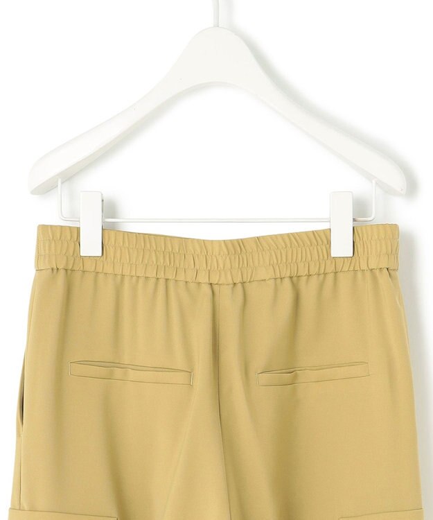 ICB 【接触冷感・UVケア・吸水速乾・防シワ・洗える】 ドレープツイル カーゴパンツ クリームカーキ系