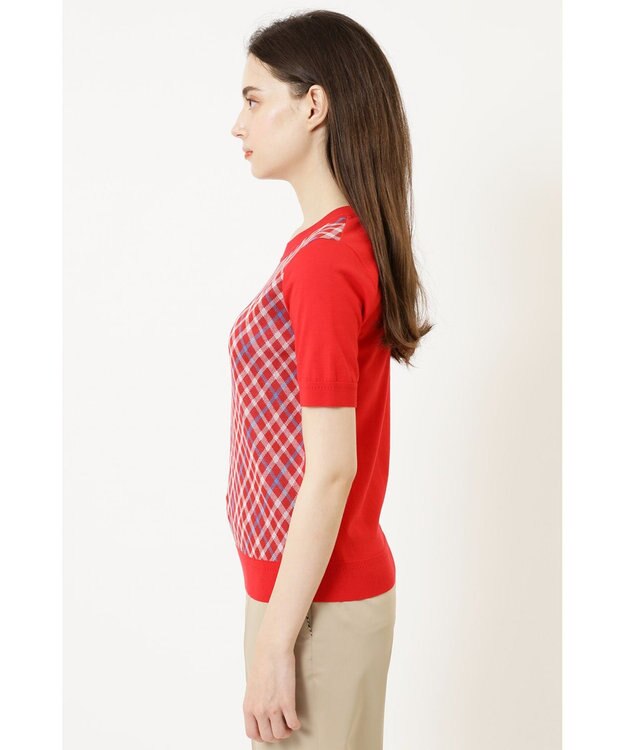 DAKS チェックジャカードプルオーバー レッド