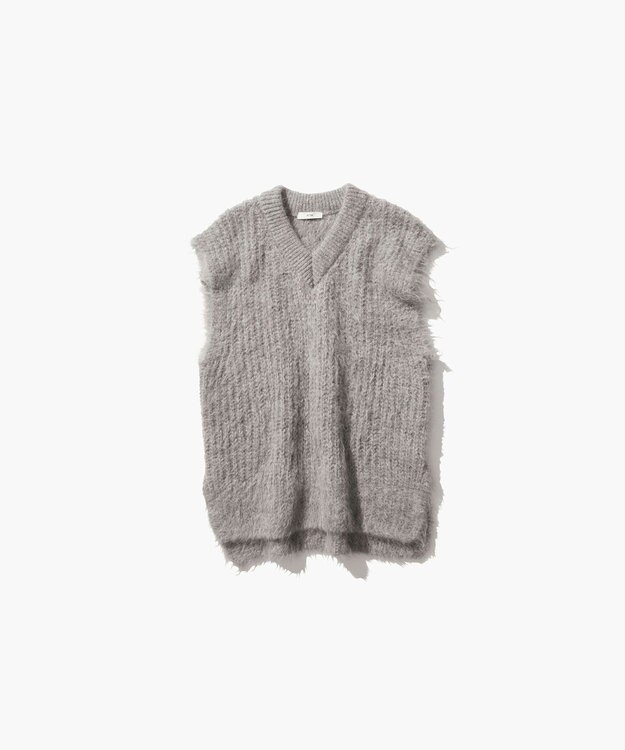 ATON ALPACA FUR | Vネックベスト GRAY