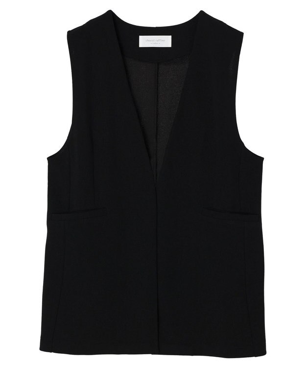 Green Parks 着流しカットジョーゼットジレ Black