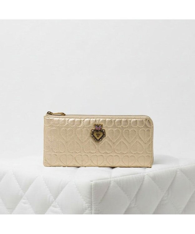 ANNA SUI ドリーミー Lファスナー長財布 ゴールド