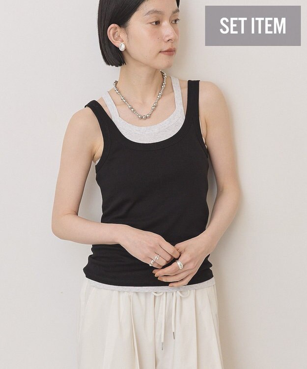 AMERICAN HOLIC 【2点セット】レイヤードデザインタンクトップ Black