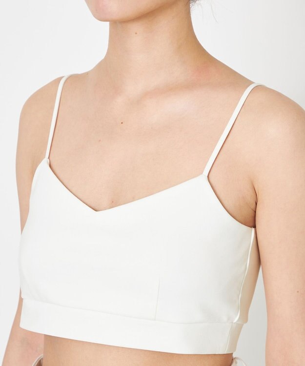 NAVE ストレッチポンチ クロップドキャミ ホワイト系