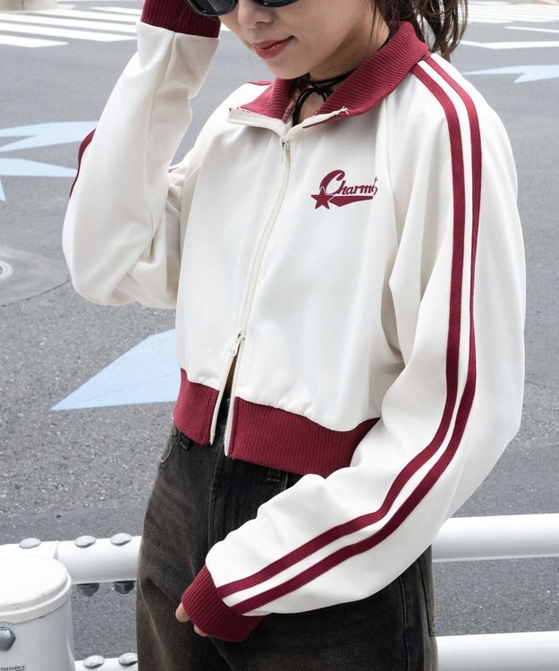 WEGO ロゴプリントトラックジャケット ワイン