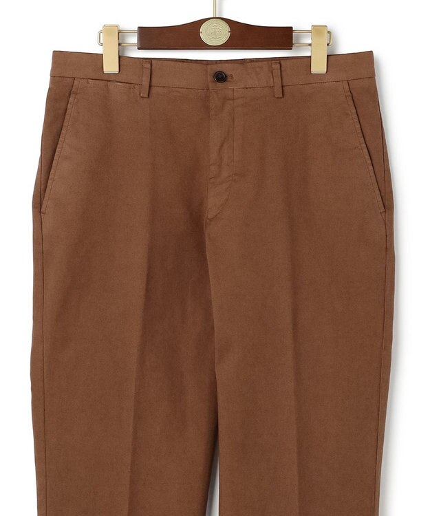 J.PRESS MEN 【ストレッチ】オックスガーメントダイ ステムテーパード パンツ ブラウン系