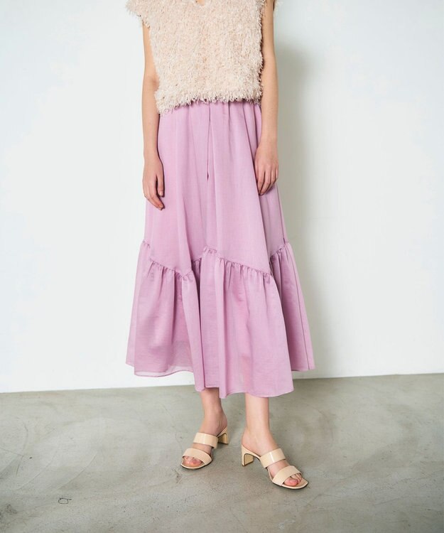 GRACE CONTINENTAL ティアードボリュームスカート ピンク