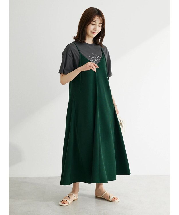 Green Parks BEST PRICE 前後２ｗａｙカットリブキャミワンピース Green