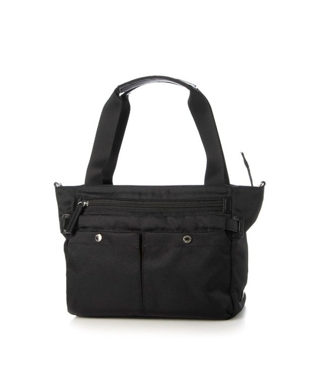 LA BAGAGERIE フロントポケット　スクエアナイロントート ブラック