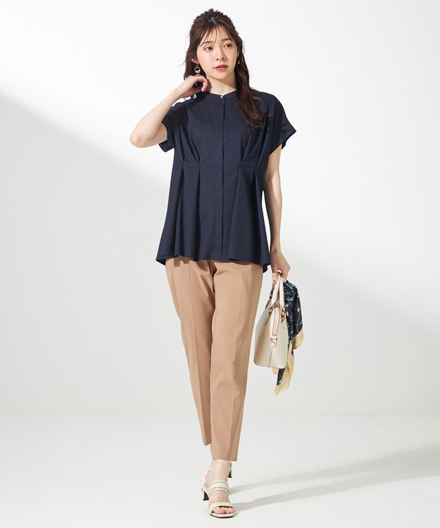 ANY SIS S 【ストレッチ・接触冷感・撥水・UVカット・洗える】エアリーストレッチ テーパードパンツ ベージュ