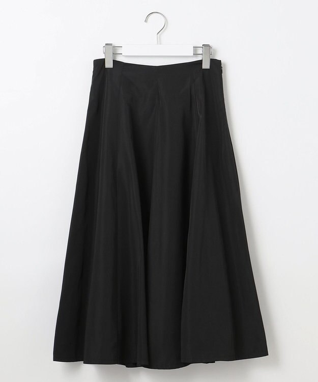 Feroux 【洗える】タフタフレア スカート ブラック系