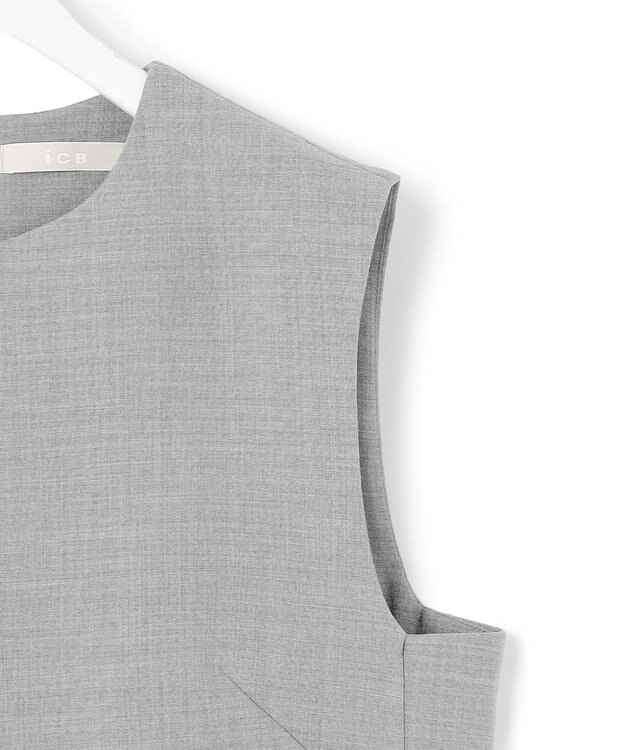 ICB L モスリンボンディング ジャンパースカート ライトグレー系