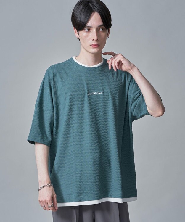 WEGO フクレジャガードフェイクレイヤードT（SS） グリーンその他