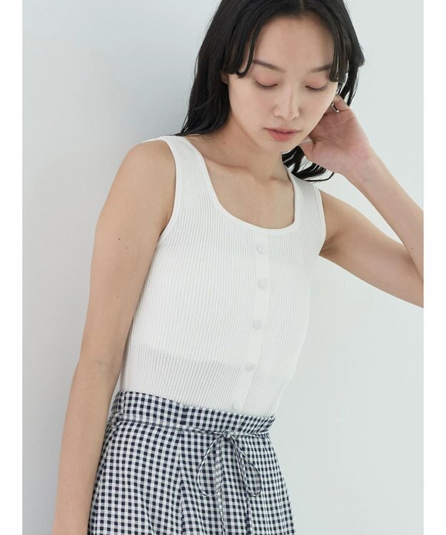 earth music&ecology リサイクルポリエステルブレンド２ＷＡＹタンクトップ Off White